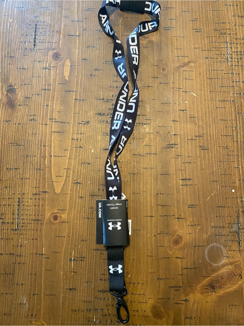 Under Armour Black and White Branded Lanyard